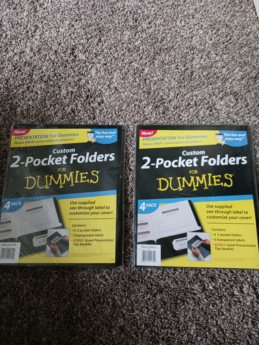New Black Custom 2-Pocket Folders - 4 Pack